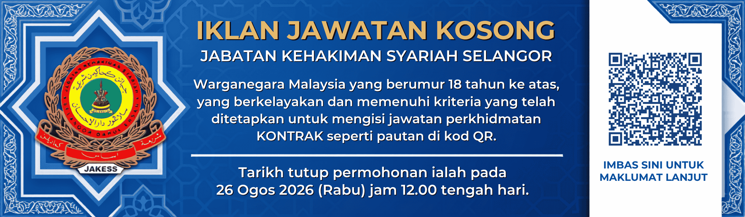 Banner - Iklan Jawatan Kosong JAKESS 2026
